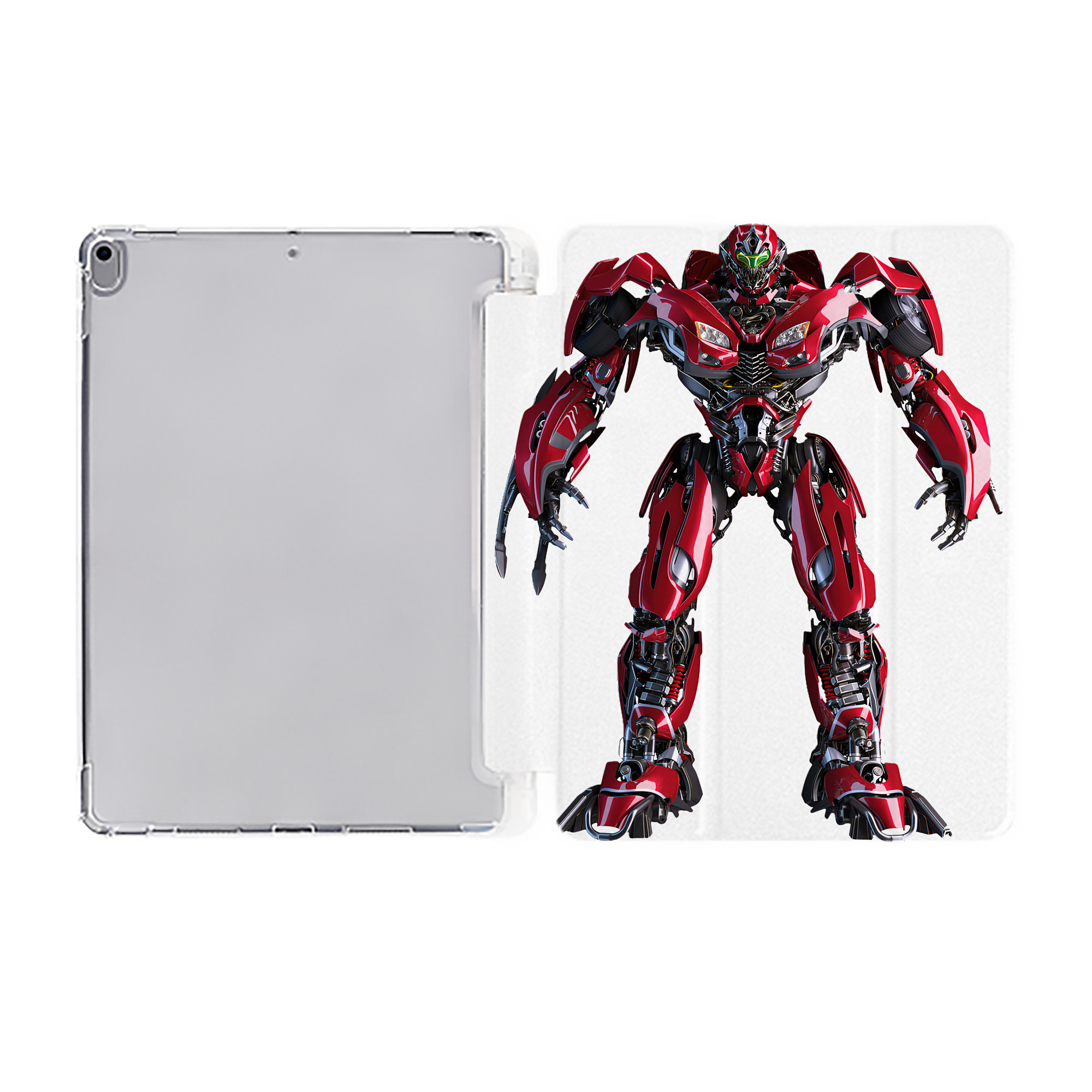 （画像用） Transformers トランスフォーマー IPad ケース ペン収納付き 三つ折りスタンド PUレザー×シリコン 対応機種9.5/10.5/10.9インチ